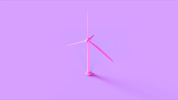 Růžová Větrná Turbína Ilustrace — Stock fotografie