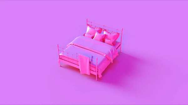 Pink Bed Illustration Rendering - Stock-foto