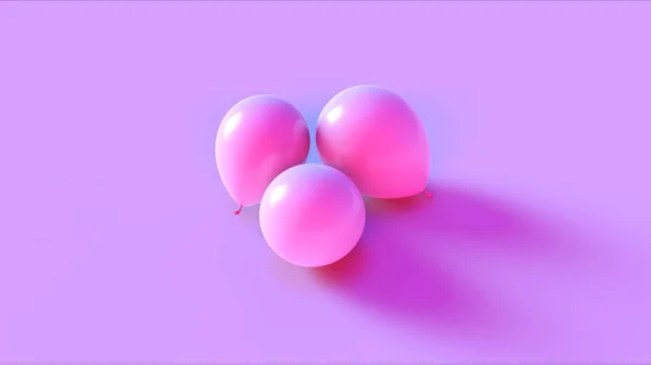 Balões Cor Rosa Renderização Ilustração — Fotografia de Stock