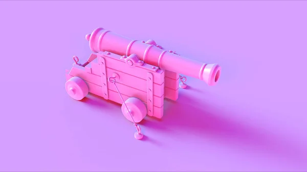 粉红大炮3D插图3D渲染 — 图库照片