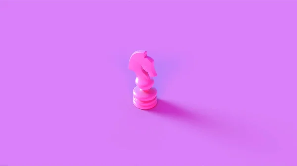 Pink Chess Knight Piece Illustration Rendering — Stock Photo, Image