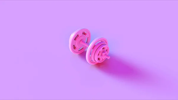 Pink Dumbbell Ilustración Renderizado — Foto de Stock