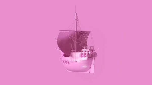 Pink Pirate Ship Ilustração Renderização — Fotografia de Stock