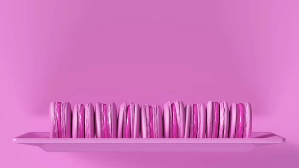 Pink Luxury Macrons Illustration Render — Stock Photo, Image