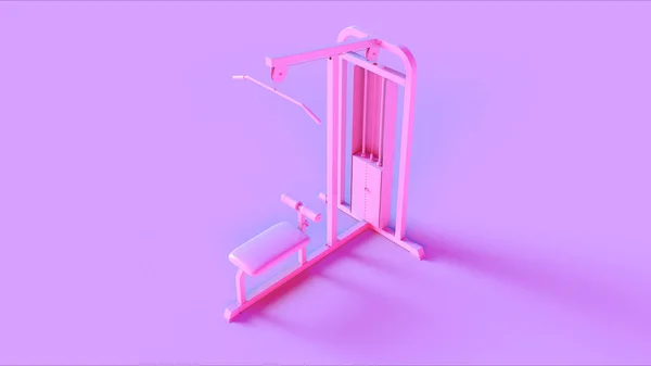 Pink Lats Pull Weight Machine Illustration — Stock Photo, Image