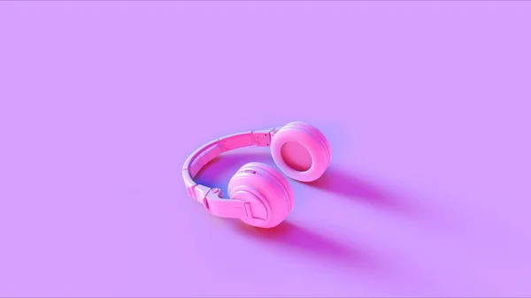 Pink Modern Fejhallgató Illusztráció — Stock Fotó