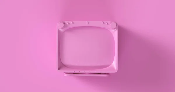 Рожеве Телебачення Ілюстрація Рендеринга — стокове фото