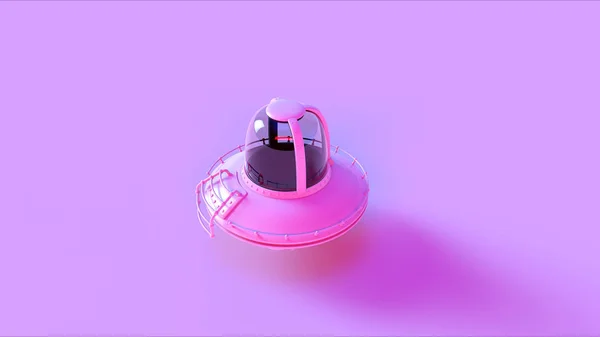 Pembe Ufo Illüstrasyon Render — Stok fotoğraf