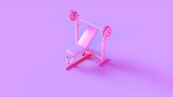 Pink Flat Weight Bench Illustration Rendering — Stock Photo, Image