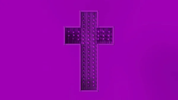 Lila Modernes Christliches Kreuz Konzept Illustration — Stockfoto