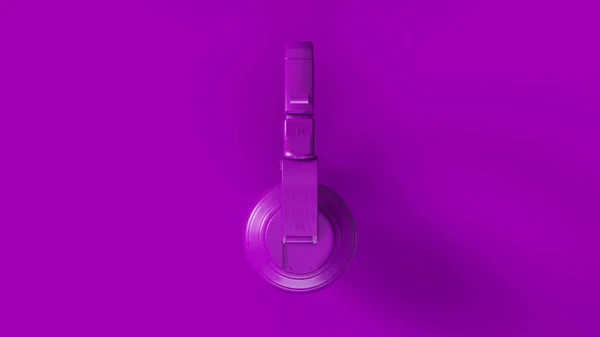 Современные Фиолетовые Наушники — стоковое фото