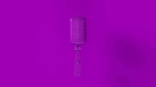 紫ヴィンテージマイク3Dイラスト — ストック写真