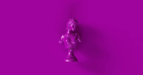 紫色胸围雕塑3D插图 — 图库照片