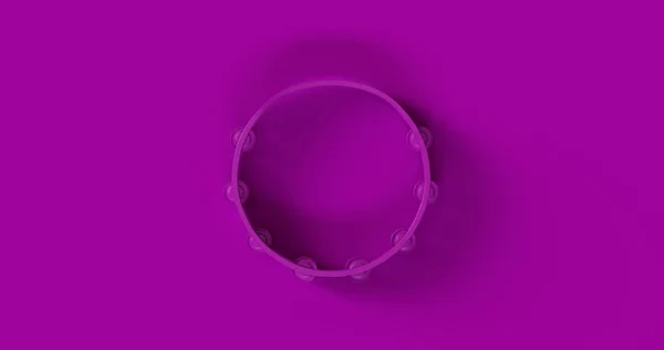 Purple Tambourine Ilustração Renderização — Fotografia de Stock