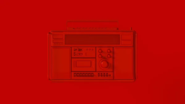 Red Boombox Renderização Ilustração — Fotografia de Stock
