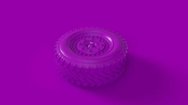 Roda Caminhão Roxo Ilustração Renderização — Fotografia de Stock