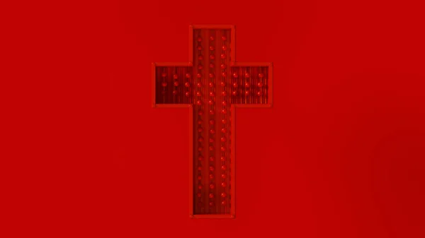 Red Modern Christian Cross Concept Ilustração — Fotografia de Stock