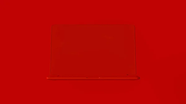 Illustration Rendu Ordinateur Portable Rouge — Photo