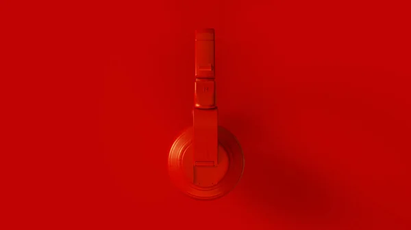 Red Modern Headphones Ilustração — Fotografia de Stock