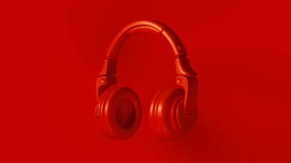 Piros Modern Fejhallgató Illusztráció — Stock Fotó