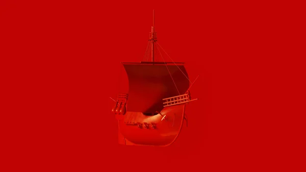Red Pirate Ship Illustrazione Rendering — Foto Stock