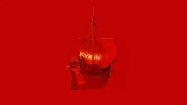 Red Pirate Ship 3d illustration 3d rendering