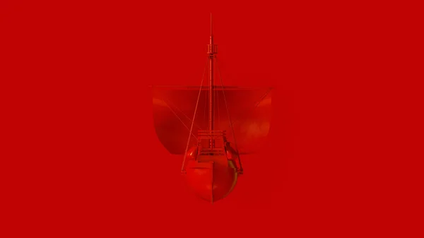 Piros Kalóz Hajó Illusztráció Renderelés — Stock Fotó