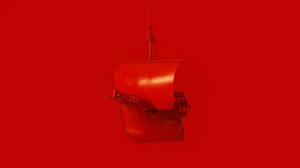 Czerwony Statek Piracki Ilustracja Renderowania — Zdjęcie stockowe