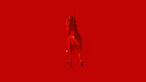 Red Polygon Horse Illustrazione Rendering — Foto Stock