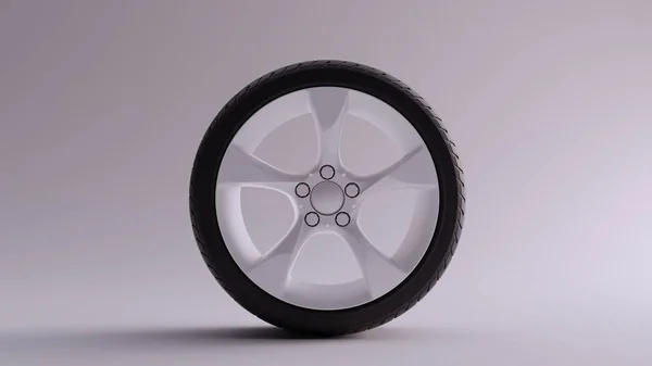 Bílá Slitina Ráfku Kolo Střední Prohlubeň Open Wheel Design Závodní — Stock fotografie