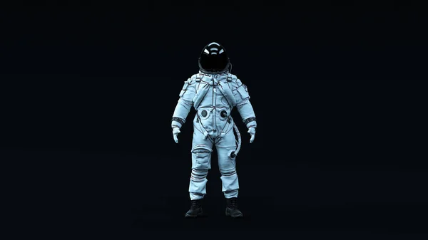 Űrhajós Visor White Spacesuit Sci Világítás Front Illusztráció Renderelés — Stock Fotó