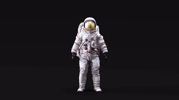 Astronauta Com Visor Branco Spacesuit 80S Sci Iluminação Frontal Ilustração — Fotografia de Stock