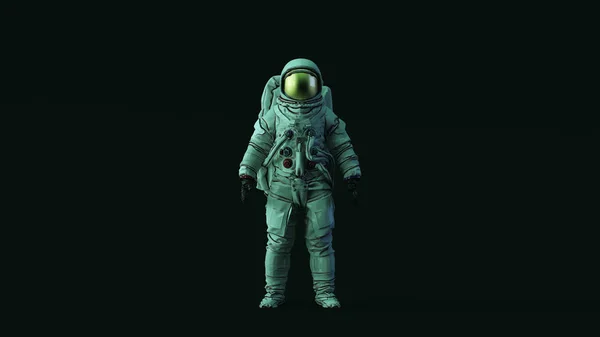 Astronauta Com Visor Branco Spacesuit 80S Sci Iluminação Frontal Ilustração — Fotografia de Stock