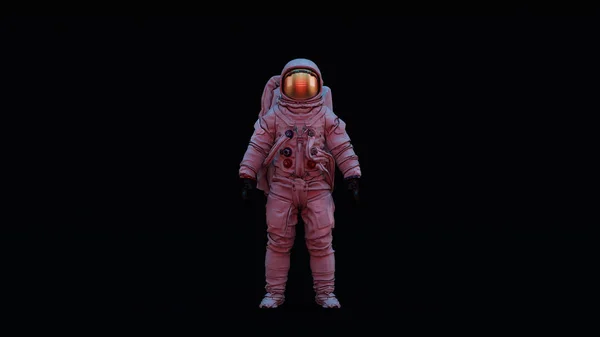 Astronauta Con Visor Oro Traje Espacial Blanco Con Iluminación Rosa —  Fotos de Stock