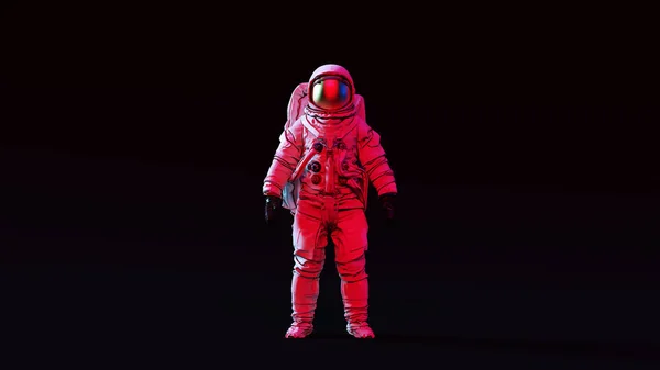 Astronauta Com Visor Ouro Espaço Branco Com Rosa Azul Moody — Fotografia de Stock