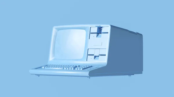 Azul Vintage Computador Ilustração — Fotografia de Stock