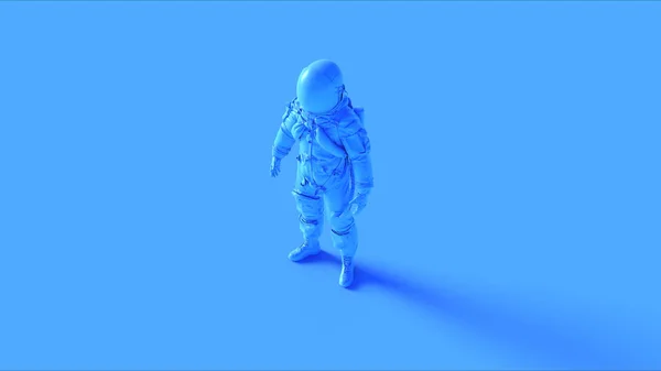 Blauwe Spaceman Astronaut Cosmonaut Illustratie Renderen — Stockfoto