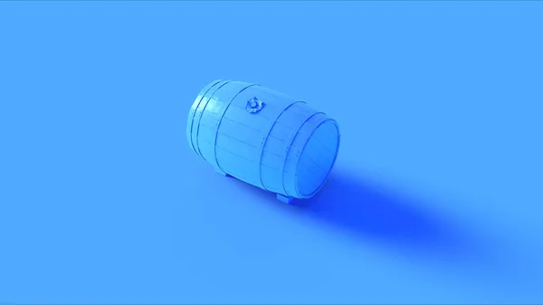 Barril Azul Com Aros Ilustração Render — Fotografia de Stock