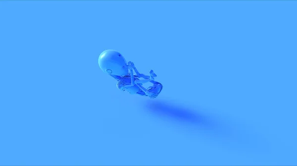 Blue Futuristic Artificial Intelligence Embryo Baby Иллюстрация Рендеринг — стоковое фото