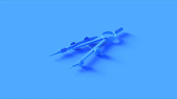 Blaue Architekten Kompass Zeichenwerkzeug — Stockfoto