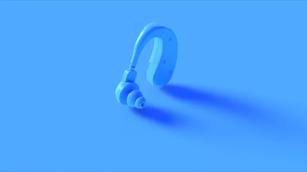 Niebieski Ucho Aparat Słuchowy Ilustracja Render — Zdjęcie stockowe