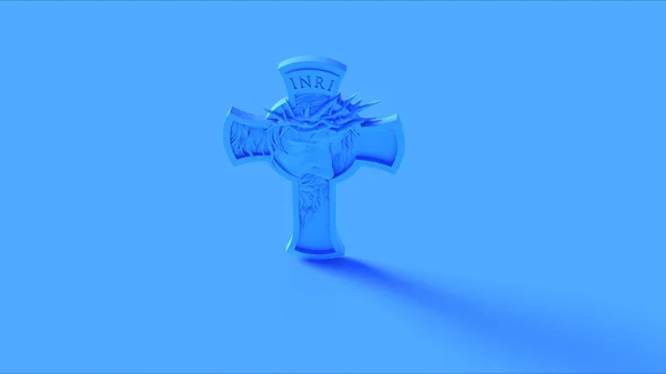 Blue Jesus Cross Иллюстрация Рендеринг — стоковое фото