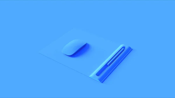 Blue Mouse Mat Pen Illustration Rendering — Stock Photo, Image