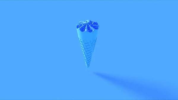 Mavi Dondurma Cornet Swirl Illüstrasyon Render — Stok fotoğraf