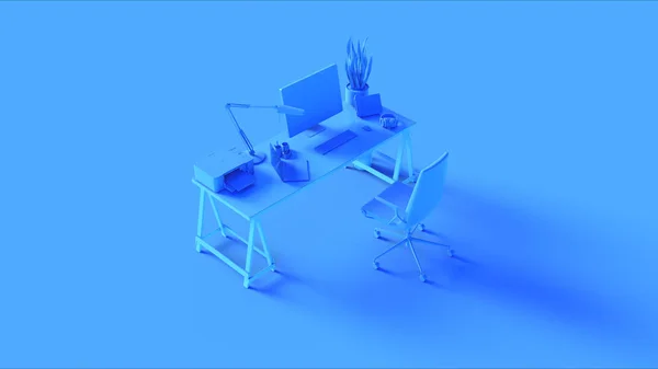 Blue Contemporary Office Illustrazione Rendering — Foto Stock