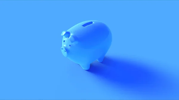 Blue Piggy Bank Illustration Rendu — Photo
