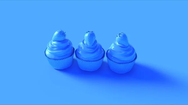 Blue Luxury Strawberry Cakes Illustration — Stock Photo, Image