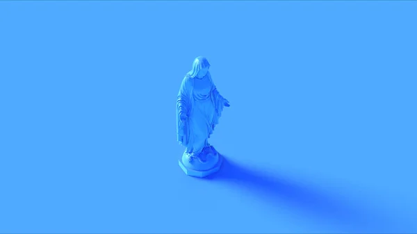 Blue Virgin Mary Mother of Jesus Statue 3d illustration 3d render