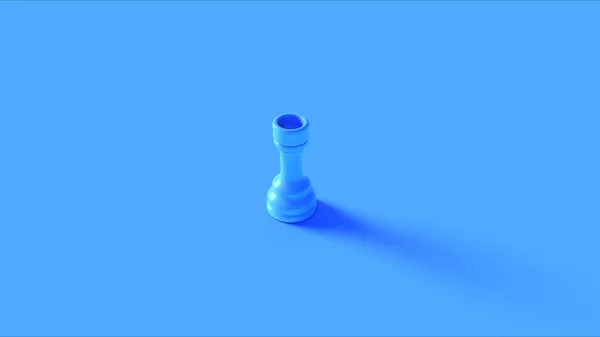 Blue Chess Rook Piece Illustration Rendering — Stok Foto