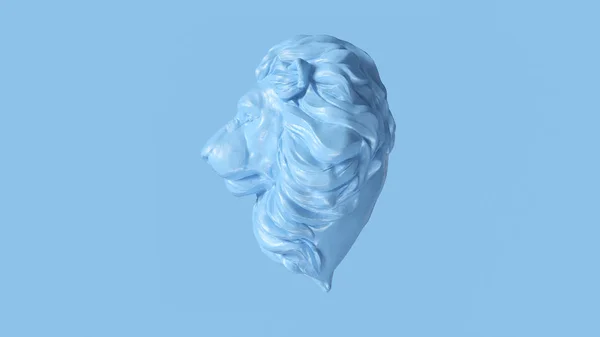 Buste Lion Masculin Adulte Bleu Sculpture Avant — Photo